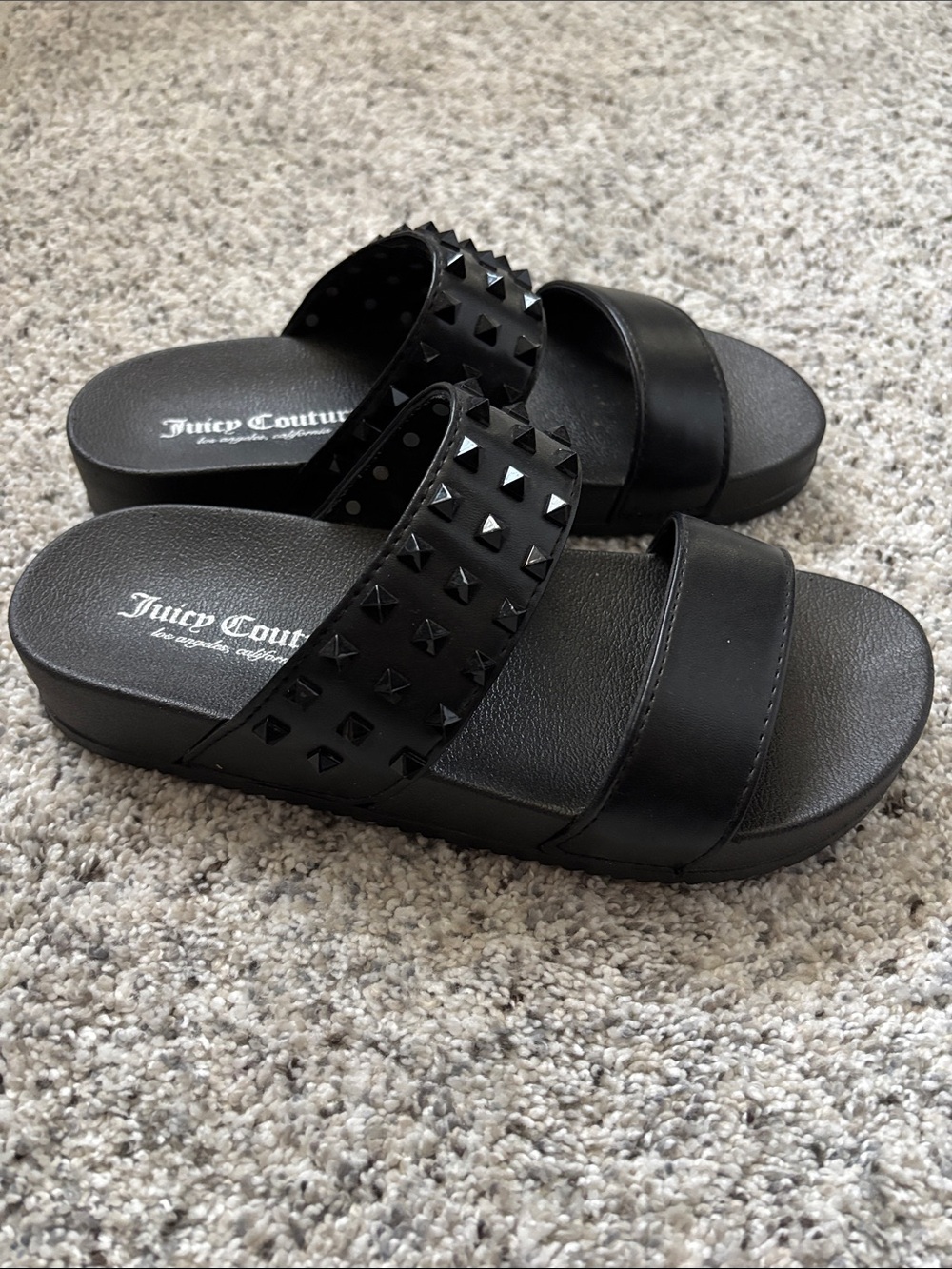Juicy Couture black Rockstud spike sandals 7